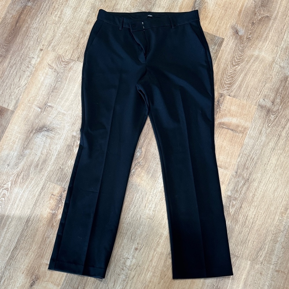 Express Editor Boot Mid Rise Classic Black Dress Pants 12 R NWOT